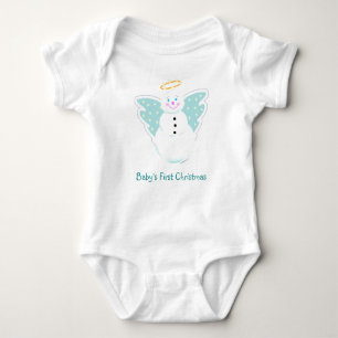 Angel Snowman 1st Christmas Baby Bodysuit