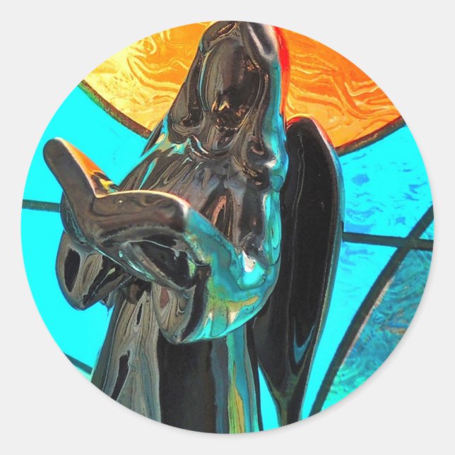Angel song classic round sticker (Front)