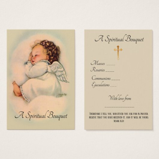 Angel Spiritual Bouquet Prayer Holy Card (Front & Back)