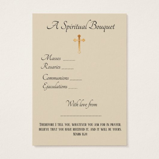 Angel Spiritual Bouquet Prayer Holy Card (Back)