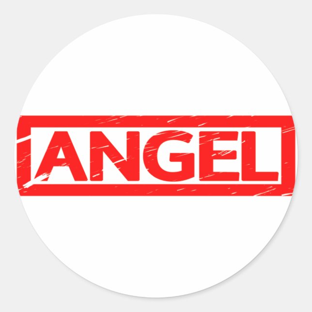 Angel Stamp Classic Round Sticker (Front)