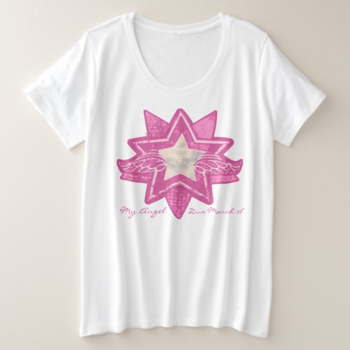 Angel star add baby scan maternity pink t plus size T_Shirt