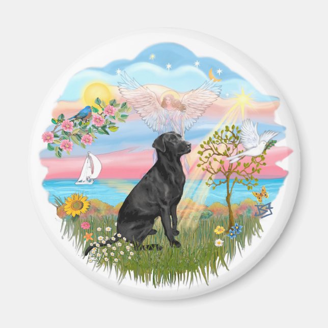 Angel Star - Black Lab Magnet (Front)