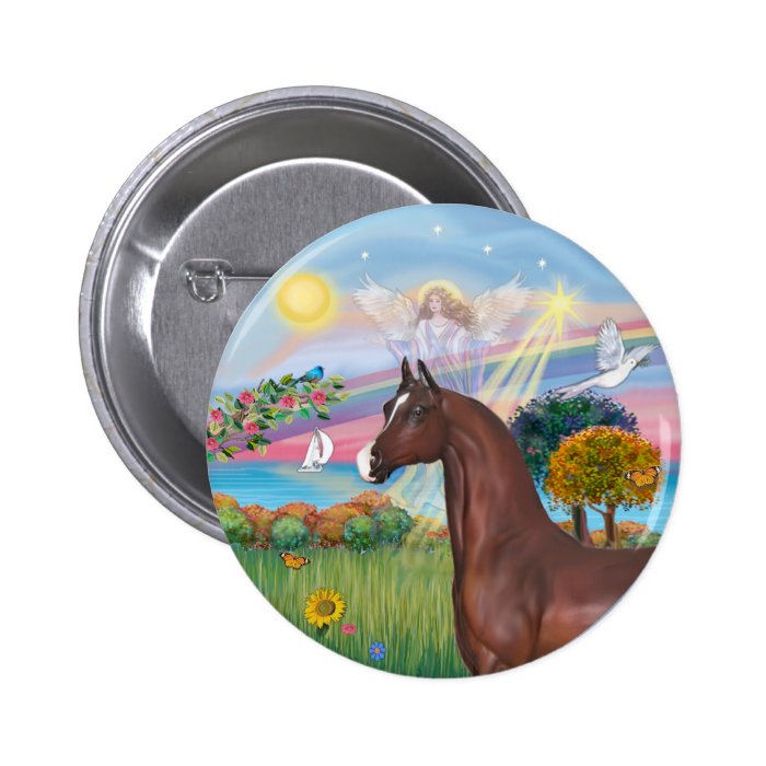Angel Star  Brown Arabian Horse Button
