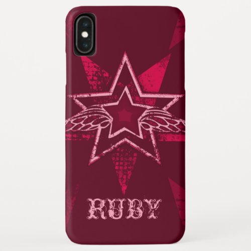Angel Star custom name ruby red iphone case