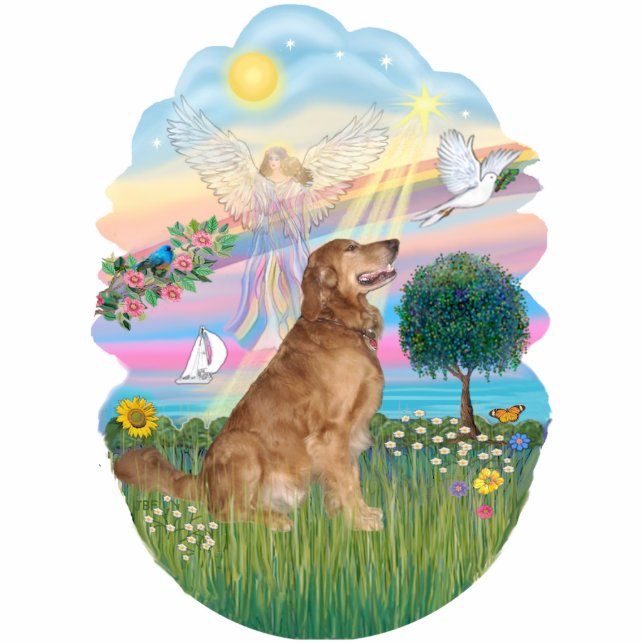 Angel Star- Golden Retriever (#4B) Statuette (Front)