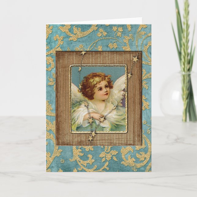 Angel Star Happy Holidays Holiday Card (Front)