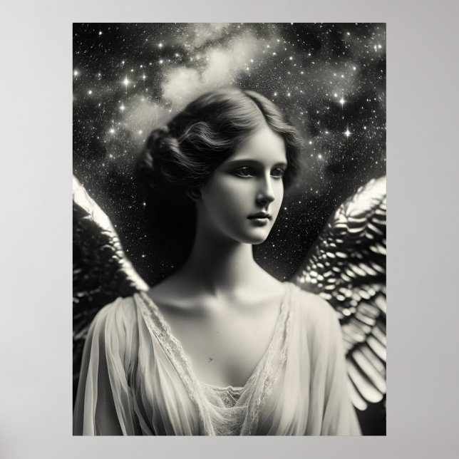 Angel Stars Black and White Poster (Front)