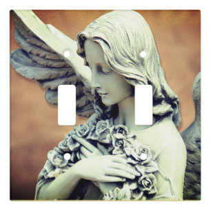 Angel Statue Double Light Switch PLate