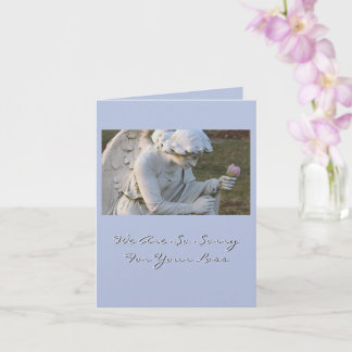 ANGEL STATUE HOLDING ROSE /SORRY FOR LOSS CARD