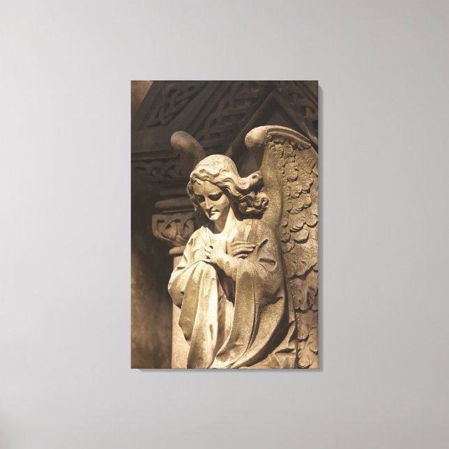 Angel Statue with Crossed Hands, Buenos Aires Canvas Print (Front)