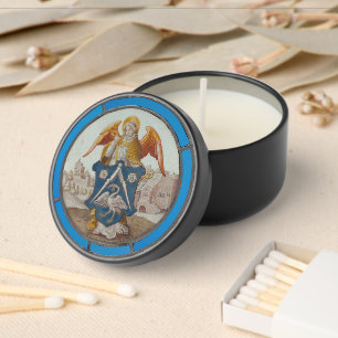 Angel Supporting a Heraldic Shield Mini Candle Favors