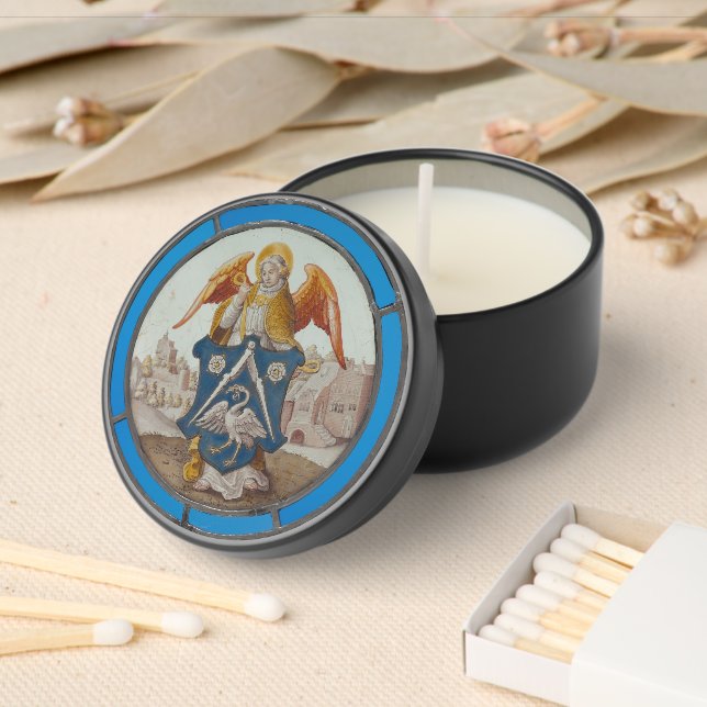 Angel Supporting a Heraldic Shield Mini Candle Favors (Insitu)