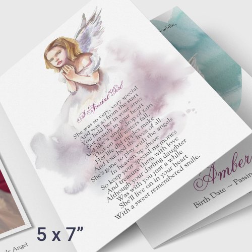 Angel Sympathy Memorial Funeral Thank You Cards