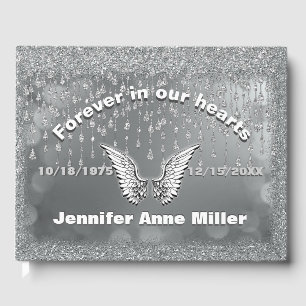 Angel Tears Silver Memorial Guest Book