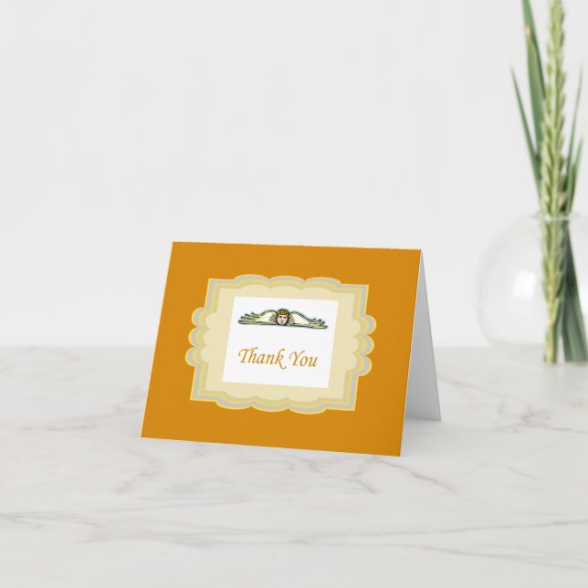 Angel Thank You Card With Yellow Border (Front)