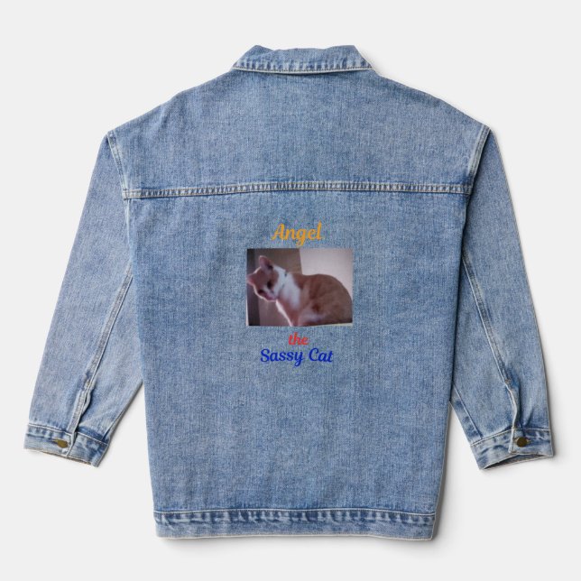Angel the Sassy Cat Denim Jacket (Back)