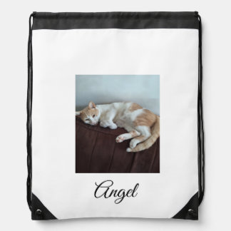 Angel the Sassy Cat Drawstring Bag