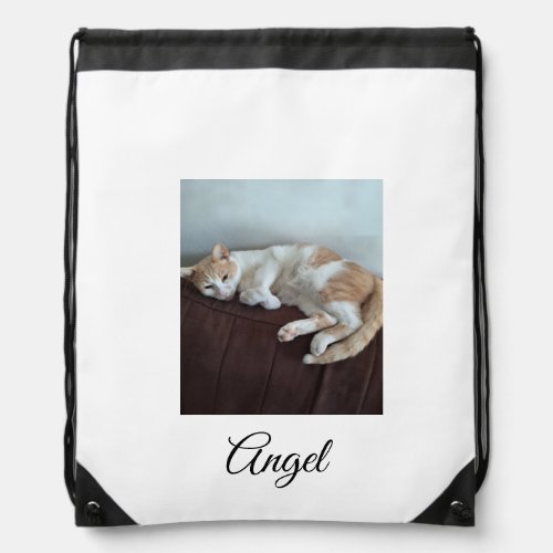 Angel the Sassy Cat  Drawstring Bag