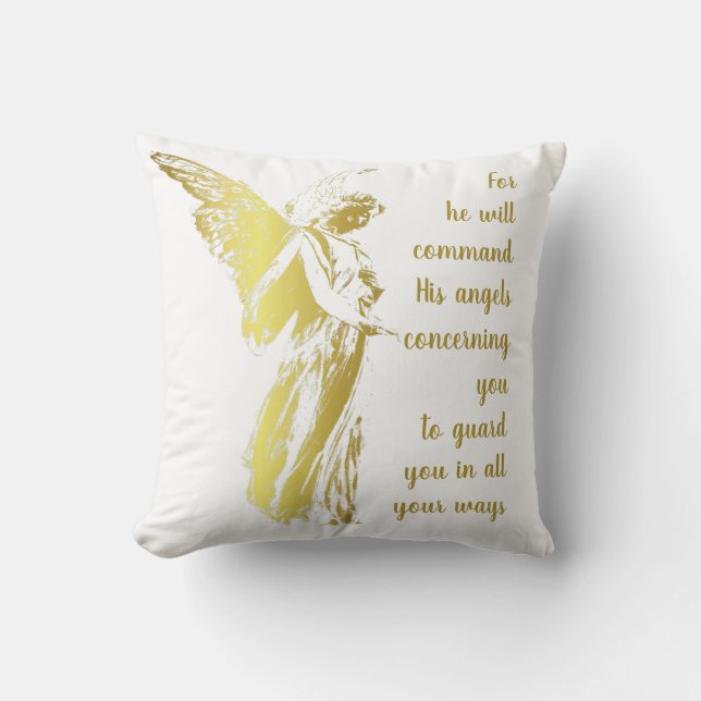 Angel Thinking of you and Saying a Prayer Throw Pillow (Front)