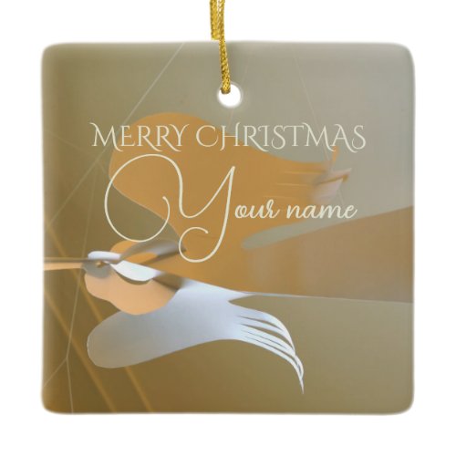 Angel trumpets ceramic ornament