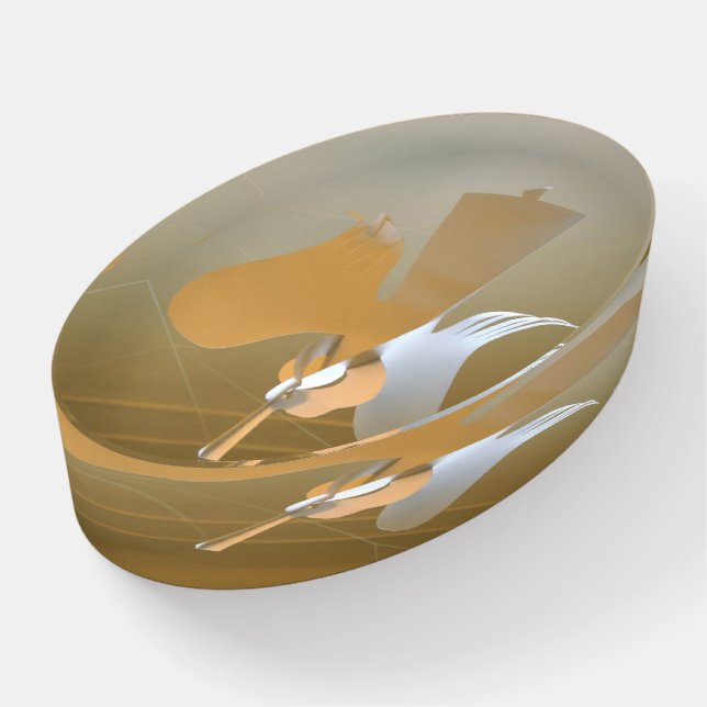 Angel trumpets paperweight (Angled)