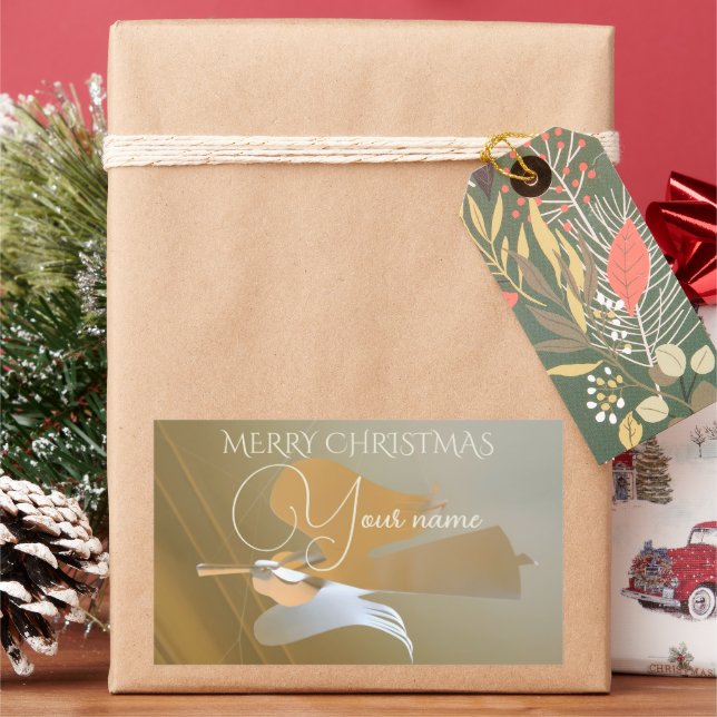 Angel trumpets rectangular sticker (Holiday)