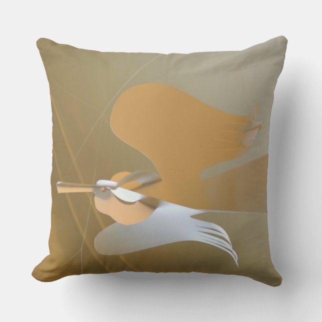 Angel trumpets throw pillow (Front)