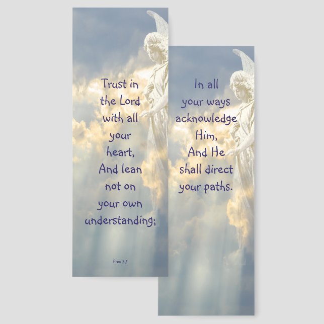 Angel Trust in the Lord Quote Inspirational  Bookmarks (Front & Back)