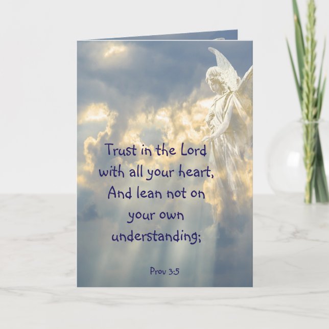  Angel Trust in the Lord Quote Inspirational Card (Front)