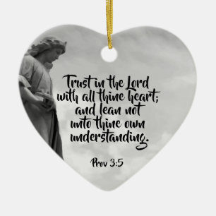Angel Trust in the Lord Quote Inspirational Ceramic Ornament