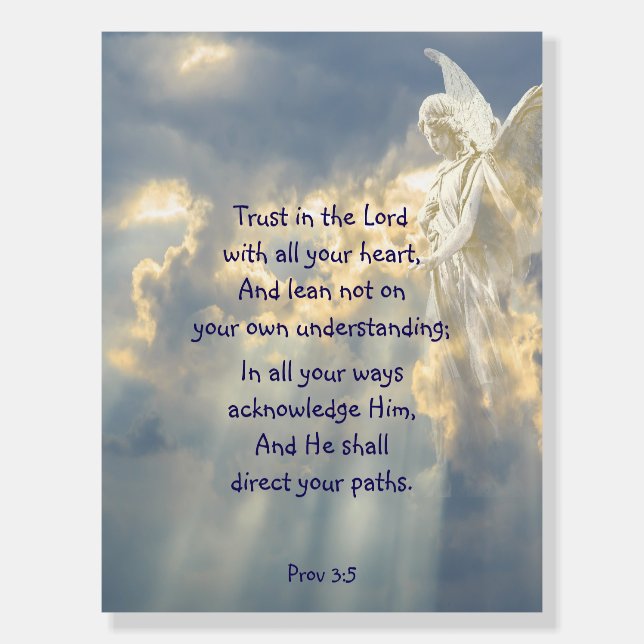 Angel Trust in the Lord Quote Inspirational Foam Board (Front)