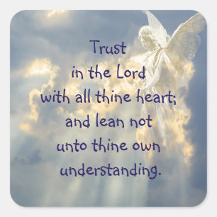 Angel Trust in the Lord Quote Inspirational Square Sticker