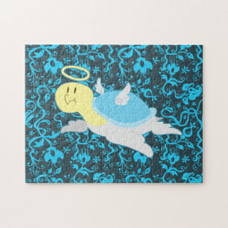 Angel Turtle Floral Pattern Jigsaw Puzzle