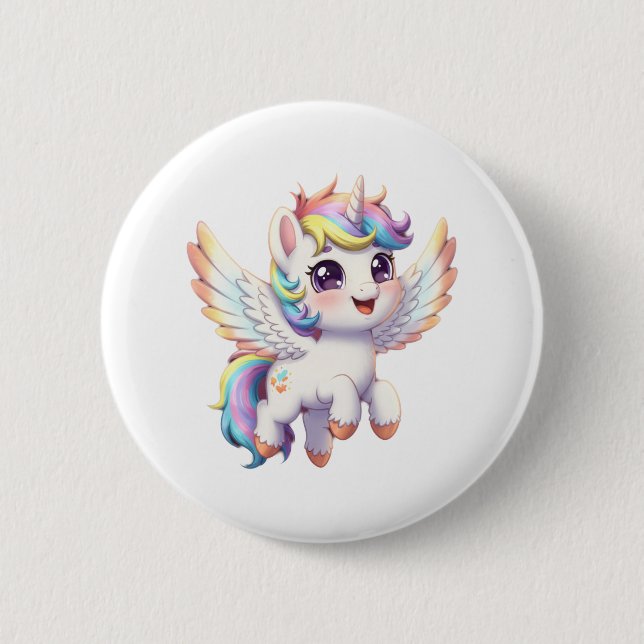 Angel unicorn is so cute button (Front)