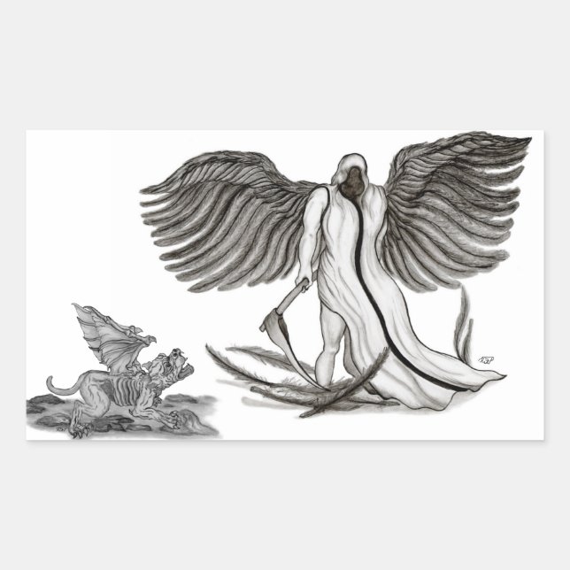 Angel Uriel Rectangular Sticker (Front)