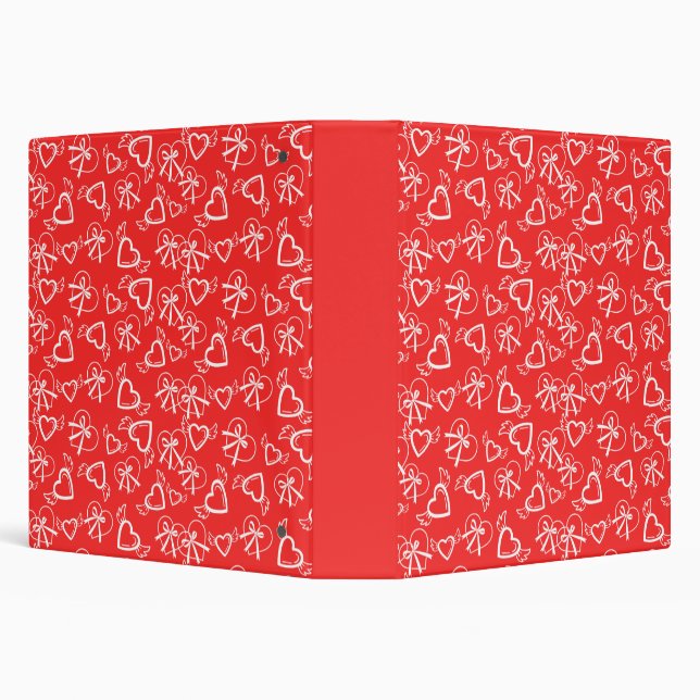 Angel Valentine's Hearts Pattern 3 Ring Binder (Background)