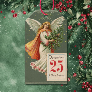 Angel Victorian Christmas December 25th Set of Gift Tags