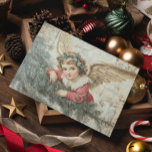 Angel Vintage Decoupage Christmas  Postcard<br><div class="desc">This design was created through digital art. It may be personalized by clicking the customize button and changing the photo, color, adding a name, initials or your favorite words. Contact me at colorflowcreations@gmail.com if you with to have this design on another product. See more of my creations or follow me...</div>