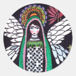Angel Virgin of Guadalupe Art by Heather Galler Classic Round Sticker