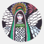 Angel Virgin of Guadalupe Art by Heather Galler Classic Round Sticker