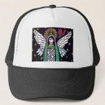 Angel Virgin of Guadalupe Art by Heather Galler Trucker Hat