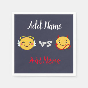 Angel vs Devil  Emoji PErsonalize Napkins