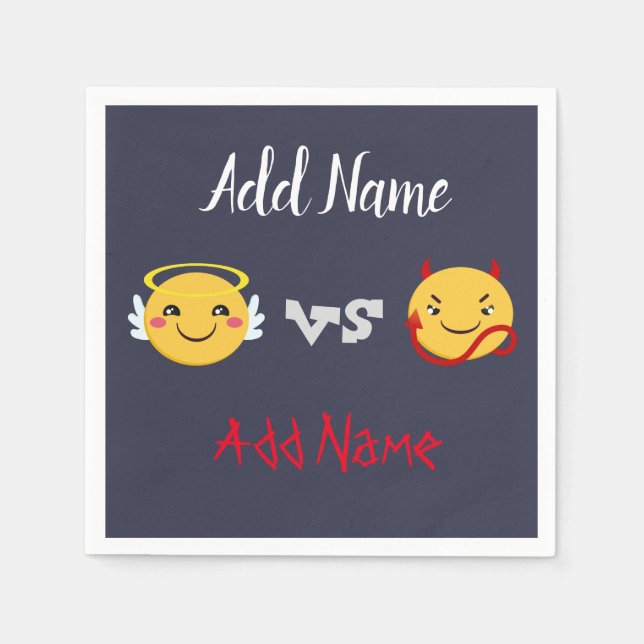 Angel vs Devil  Emoji PErsonalize Napkins (Front)