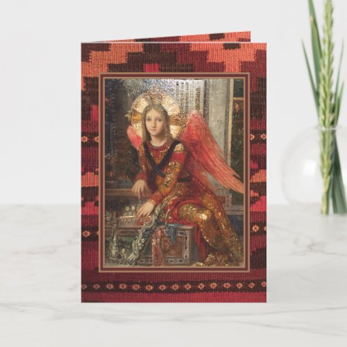 Angel wHarp set on South western style folded Thank You Card