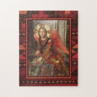 Angel w/ wings & Harp, South Western Rug Frames Jigsaw Puzzle