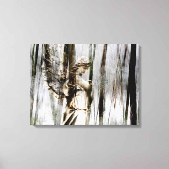 Angel Walks Through Winter Wrapped Canvas Print (Front)