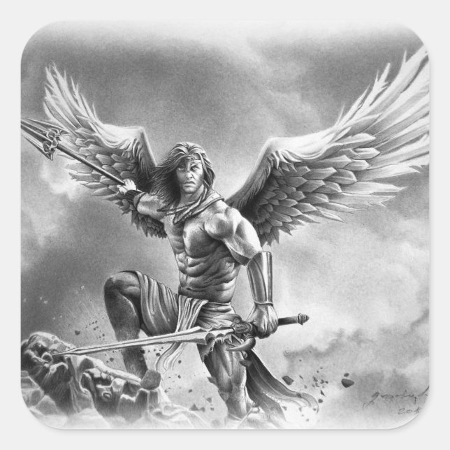ANGEL WARRIOR Square Sticker (Front)