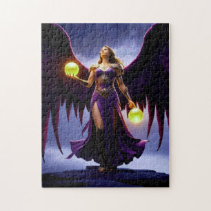 Angel Warrior with Glowing Orbs Jigsaw Puzzle