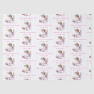 Angel Watching Over Baby Girl Baptism Tissue Paper